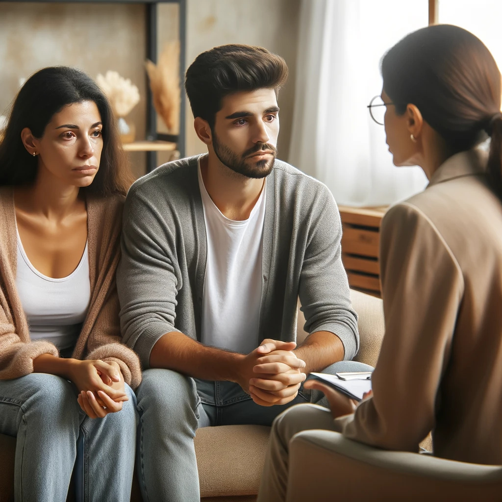 Picture of a couple talking to each other